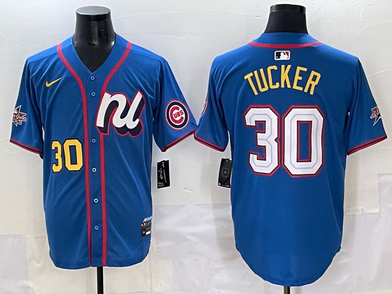Men 2025 Chicago Cubs 30 Tucker Blue All star Nike MLB Jersey style 5